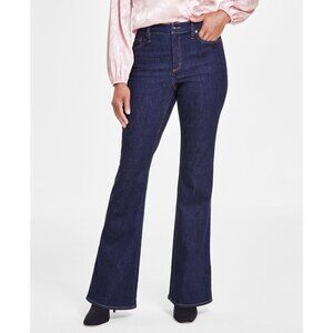 INC International Concepts Womens 6/28 High Rise Flare Leg Jeans in Dark Indigo